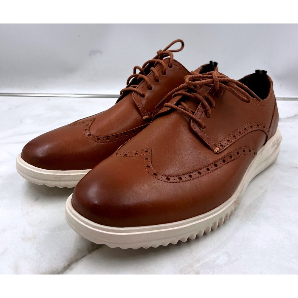 Cole Haan Wingtip Oxford Shoes Men's Sz 12M Tan Leather Grand Plus Essex British